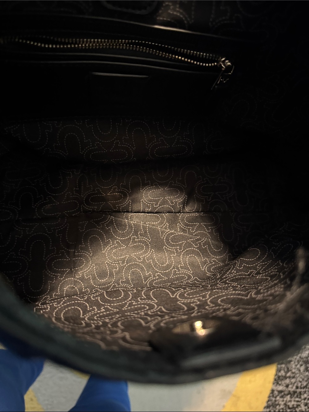 True Religion Black Quilted Shoulder Bag with Gold Accent - Picture 4 of 5